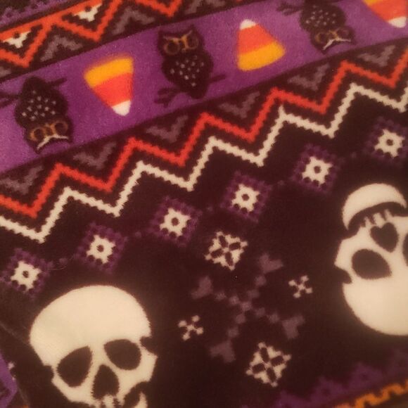 Cute Halloween Pumpkin Skull Candy Corn Buttery Soft Fleece Lounge Pants… - Picture 2 of 7